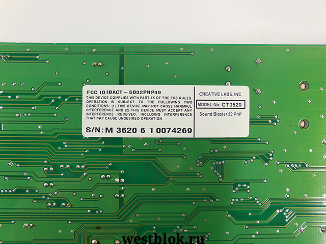 Звуковая ISA Sound Card Creative Blaster CT3620 - Pic n 57314