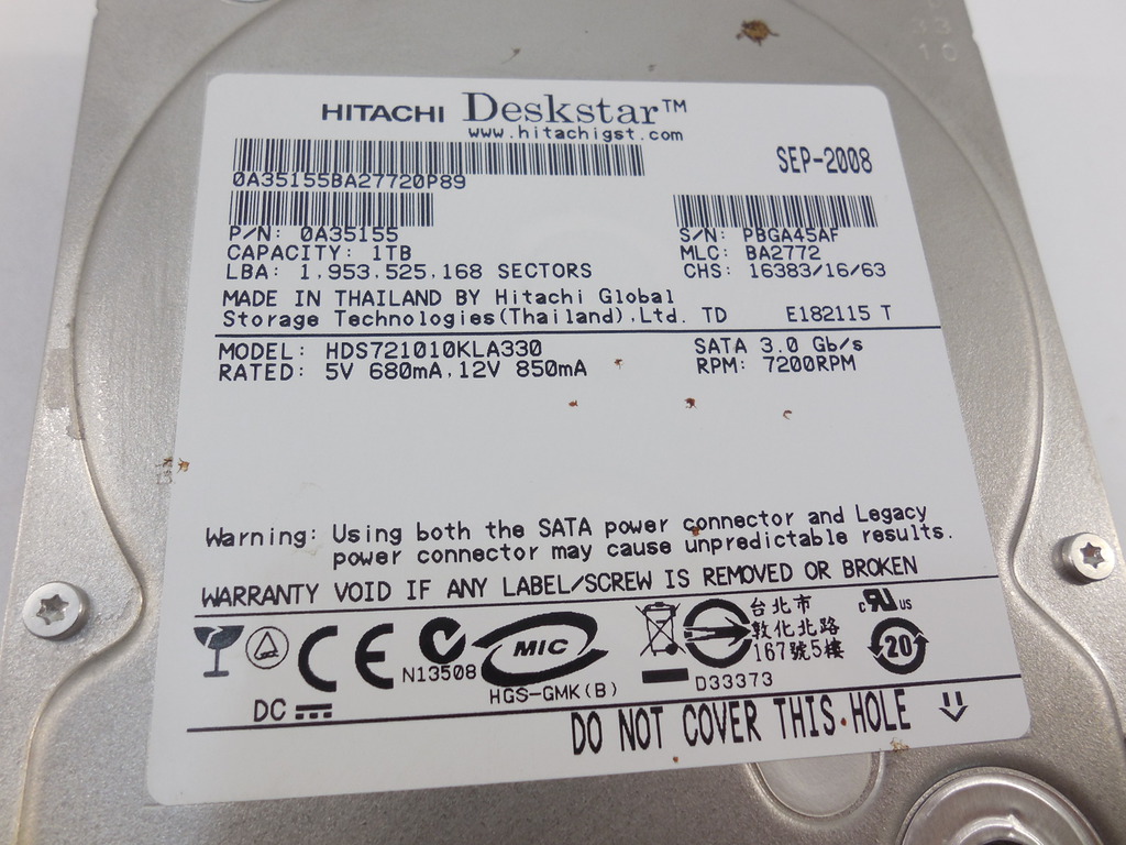 Жесткий диск HDD SATA 1Tb Hitachi - Pic n 260331