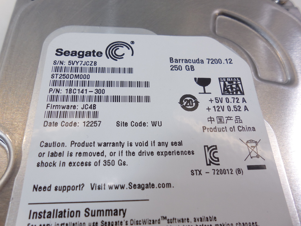 Жесткий диск SATA 3.5" 250GB Seagate - Pic n 264456