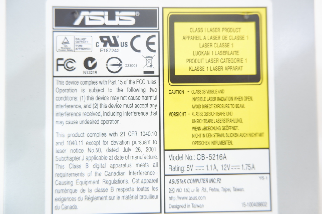 Оптический привод IDE ASUS CB-5216A (White) - Pic n 282881