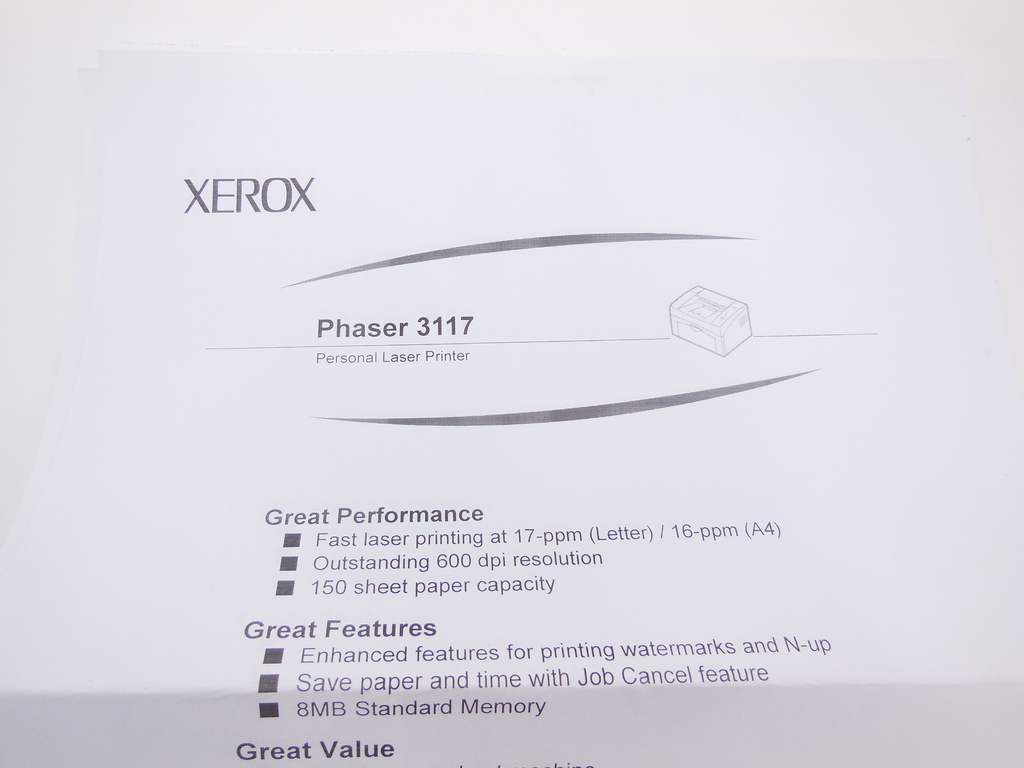 Принтер Xerox Phaser 3117, A4 - Pic n 293160