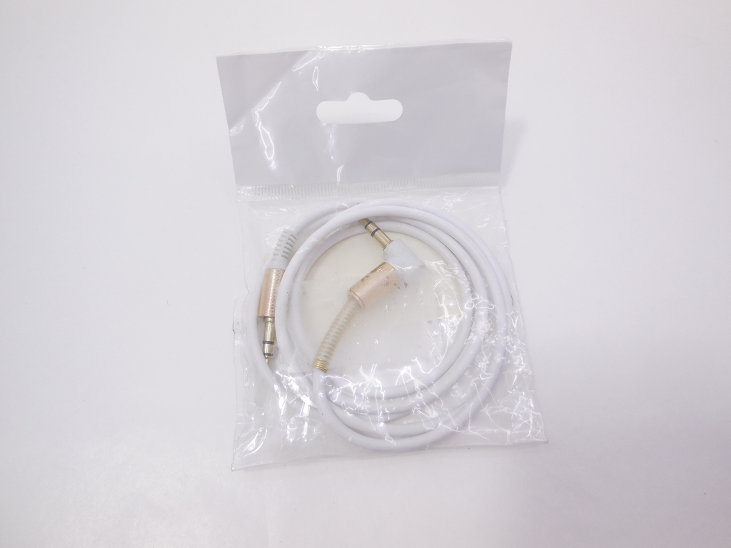 Соединительный аудио кабель AUX 1м угловой (Белый) - Pic n 272701
