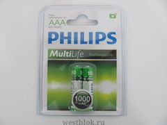 Аккумулятор ААА Philips HR03-2BL 1000мА/ч
