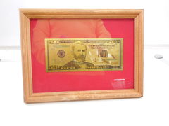 Сувенирная рамка Золотое клише купюры 50 долларов  - Pic n 268722