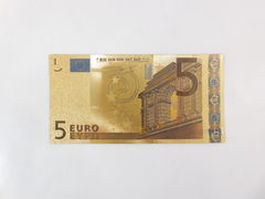Сувенирное золотое клише банкноты 5 Евро - Pic n 273967
