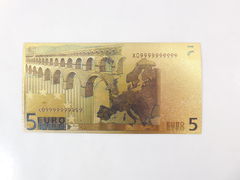 Сувенирное золотое клише банкноты 5 Евро - Pic n 273967