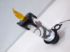 USB свеча Чёрная кошка, жидкость с блестками - Pic n 277802