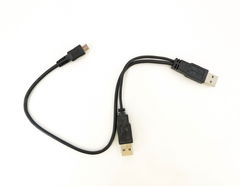 Кабель USB Y Сплитер microUSB на 2х Male USB  - Pic n 105568
