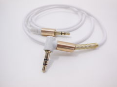 Соединительный аудио кабель AUX 1м угловой (Белый)