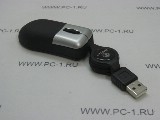 Мышь оптическая мини Matrix-a /USB /3 кнопки + колесо прокрутки /800 dpi /шнур-рулетка 0.8м /Цвет: черный /Размеры: 35х80х20мм /НОВАЯ /OEM