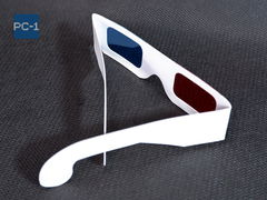 4шт. 3D картонные анаглифные очки универсальные, красный и синий. Качественные! Используются для просмотра 3D и проверки зрения - Pic n 307701
