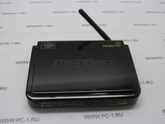WiFi-роутер TRENDnet TEW-651BR 802.11n, частота 2.4 ГГц /150 Мбит /WEP, WPA, WPA2/15 dBM /4xLAN 100 Мбит/сек /UPnP AV-сервер /1 x 2 dBi /ВОХ
